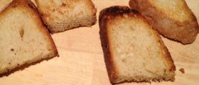 Tomato Bruschetta: Toasted bread for bruschetta.