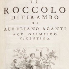 Prosecco wine: Cover page of ‘Il Roccolo Ditirambo’, 1754 (cc-01)