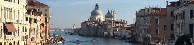 Food and wine specialties from Venice: Venezia, Canal Grande.