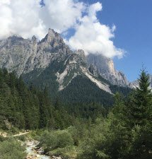 Food and wine specialties from Veneto: mountains ('Pale di San Martino', Dolomites).