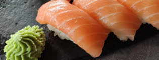 Wasabi e sushi.
