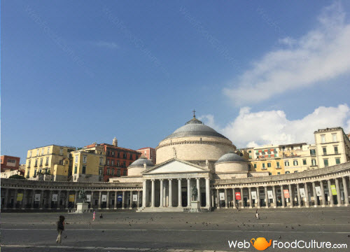 Food and wine specialties from Naples: Piazza del Plebiscito, Naples.