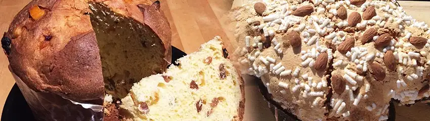 Colomba and panettone.